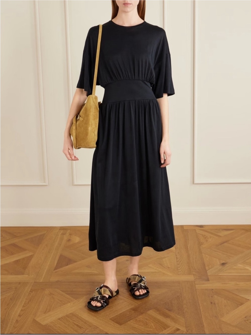 TOTEME Cotton and silk-blend midi dress